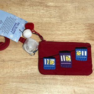 Vera Bradley X Peanuts Zip ID Case & Lanyard Woodstock Ski Lift NWT
